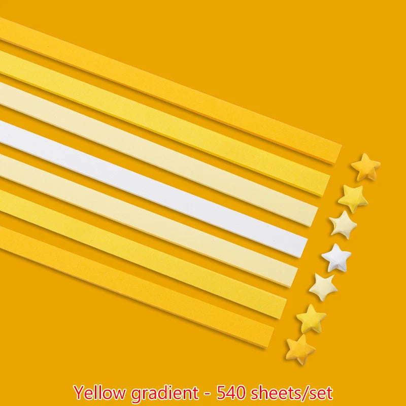 540 Sheets Origami Star Paper Strips | Colorful Lucky Star Folding Paper for DIY Craft close-up view