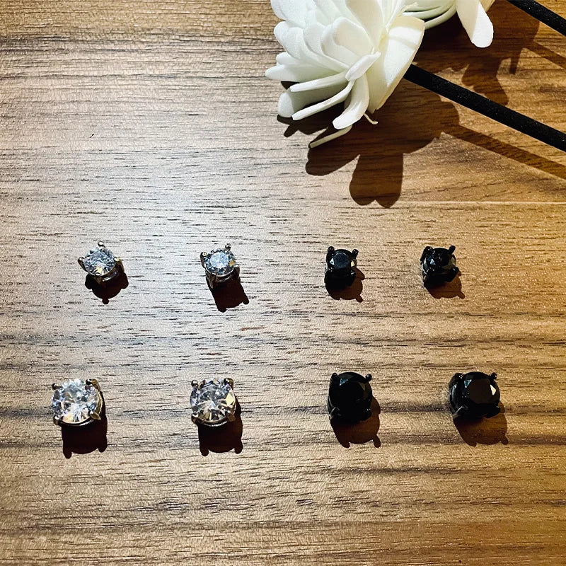 Magnetic Stud Earrings for Men and Women | Non Pierced Crystal Clip On Earrings additional angle