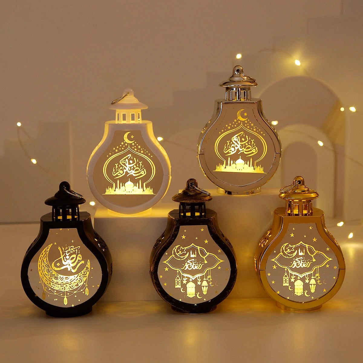 LED Star Moon Candlestick Light | Ramadan Decoration with Castle Wind Lamp alternate view