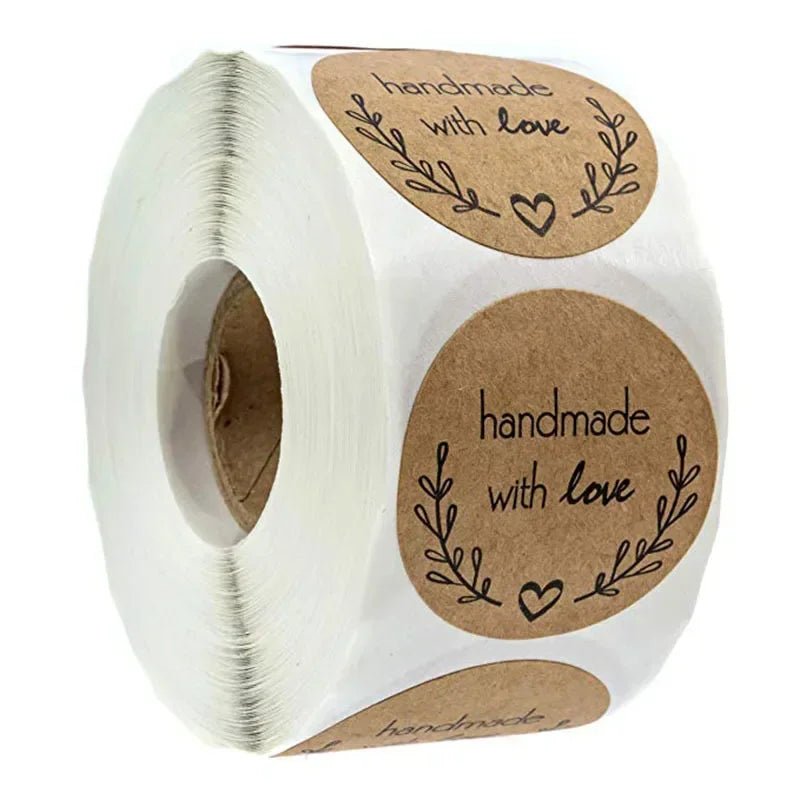 500pcs handmade with Love Stickers Baking label wedding sticker party label decoratio alternate view