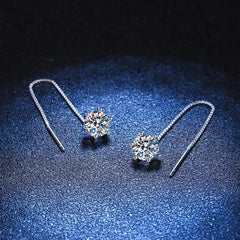 New 925 Sterling Silver Moissanite Earrings for Women Exquisite Girlfriend Wedding En alternate view