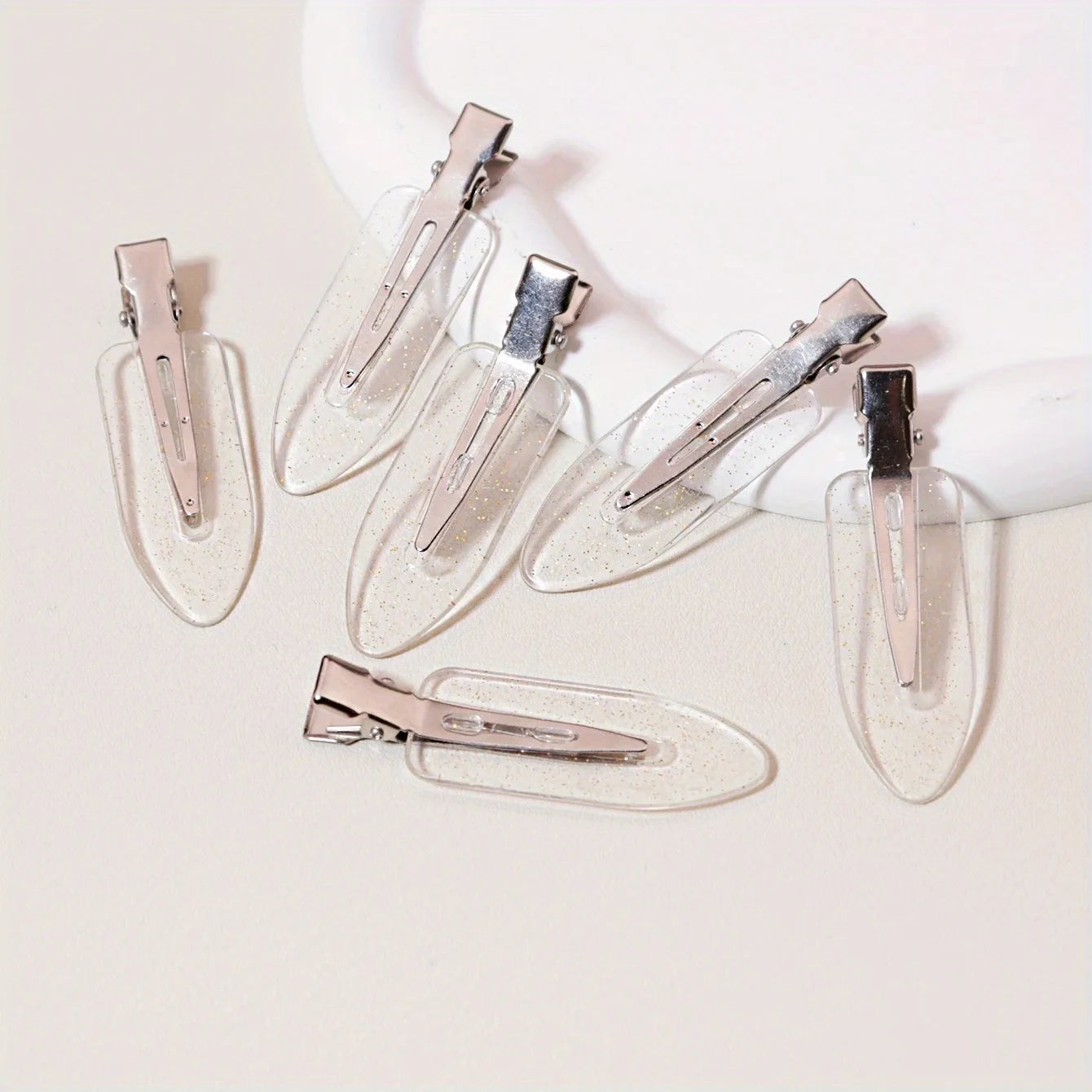 6 pieces/set of seamless hair clips with no bends, side bars, makeup and facial accessories, women's styling hair clips