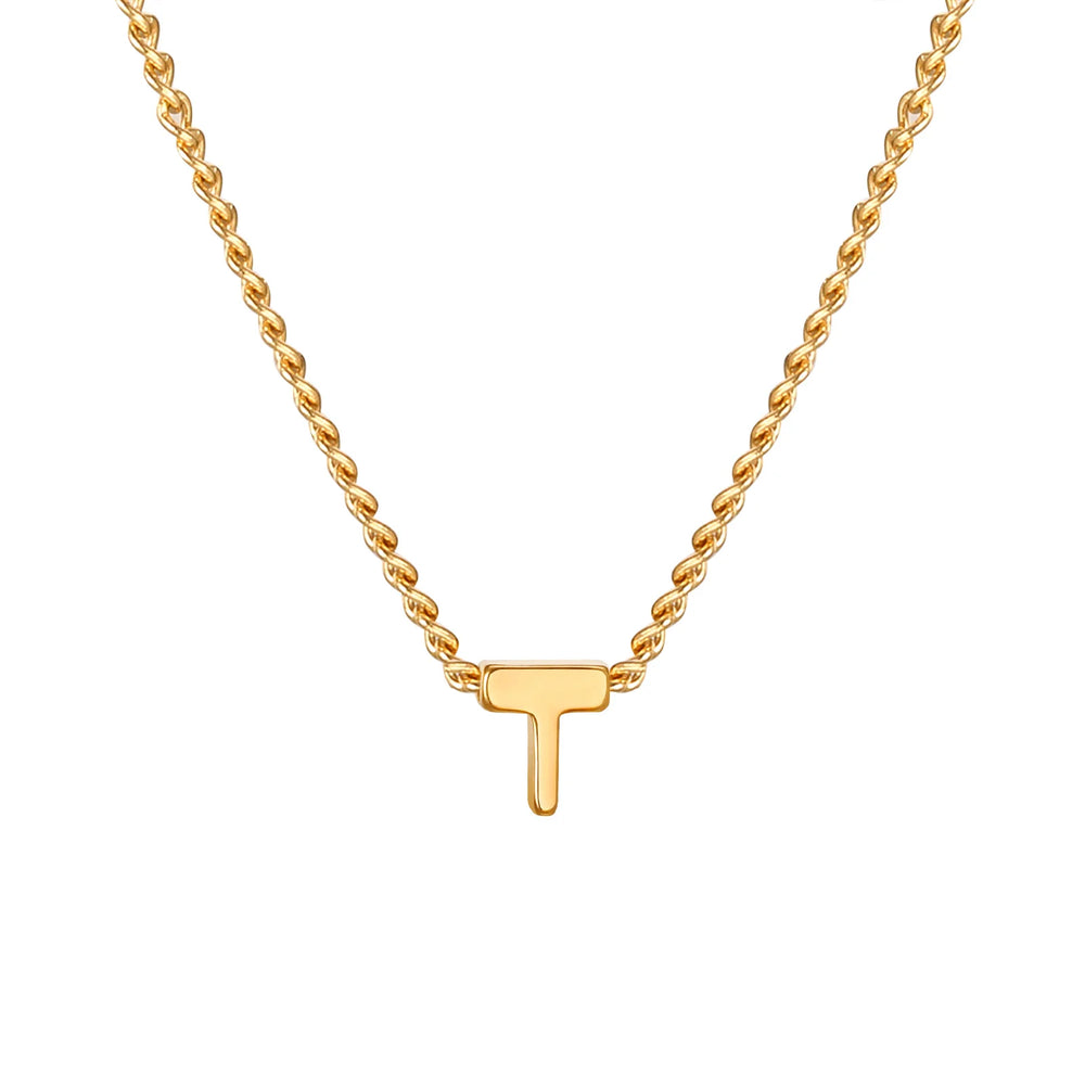 Vnox Chic Tiny A-Z Letters Necklaces for Women Girls, Gold Color Stainless Steel Init lifestyle view
