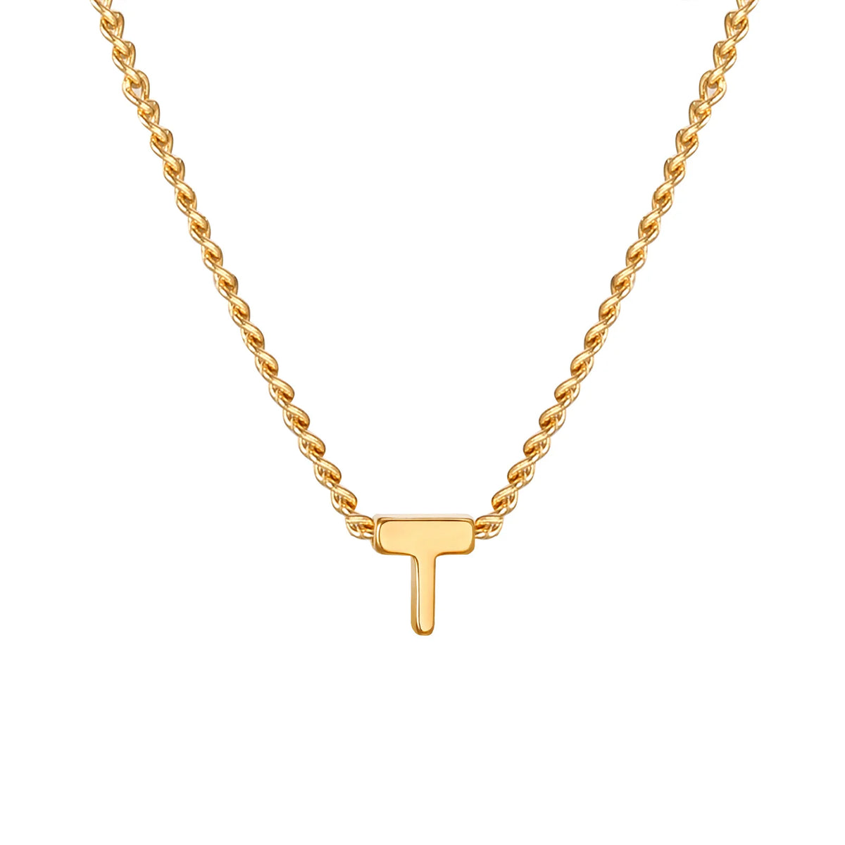 Vnox Chic Tiny A-Z Letters Necklaces for Women Girls, Gold Color Stainless Steel Init lifestyle view