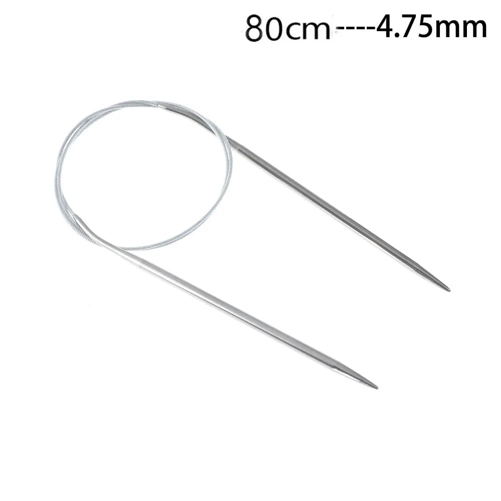 80/100cm Stainless Steel Circular Needle Round Weaving Knitting Needles Handmade Croc alternate view