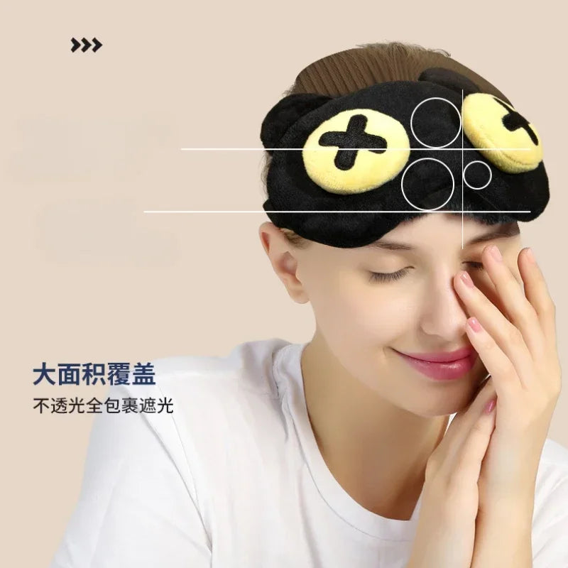 Funny Sleep Mask for Men Women | Light Blocking Eye Cover for Travel and Nap close-up view