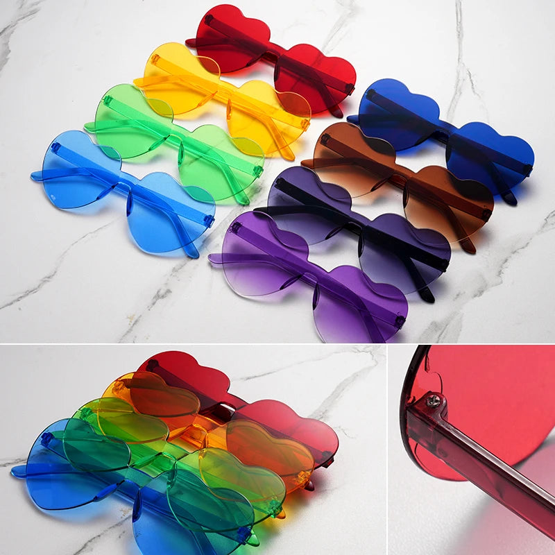Color heart shape ocean personality Frameless Children's Sunglasses Candy Love Sungla alternate view