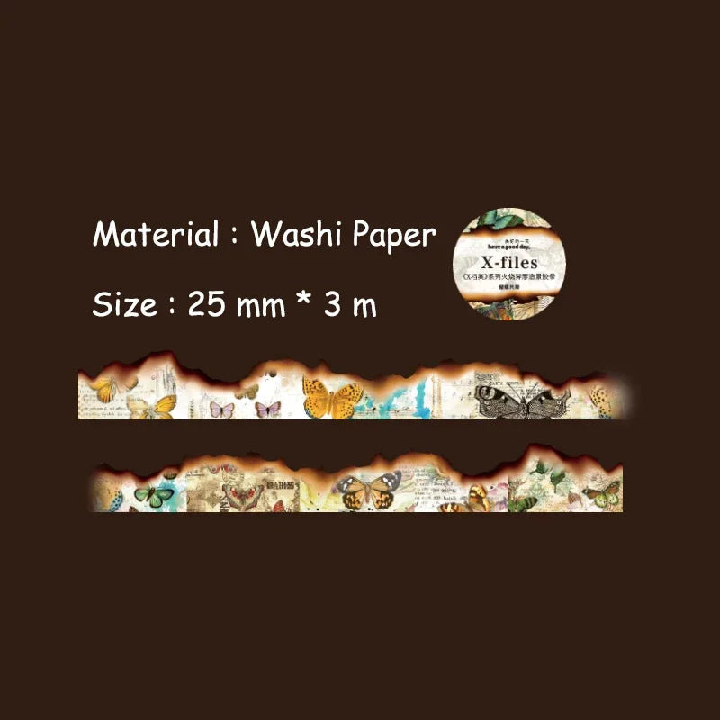Vintage Washi Tape Set | Junk Journal Masking Tape for Scrapbooking and DIY Decor alternate view