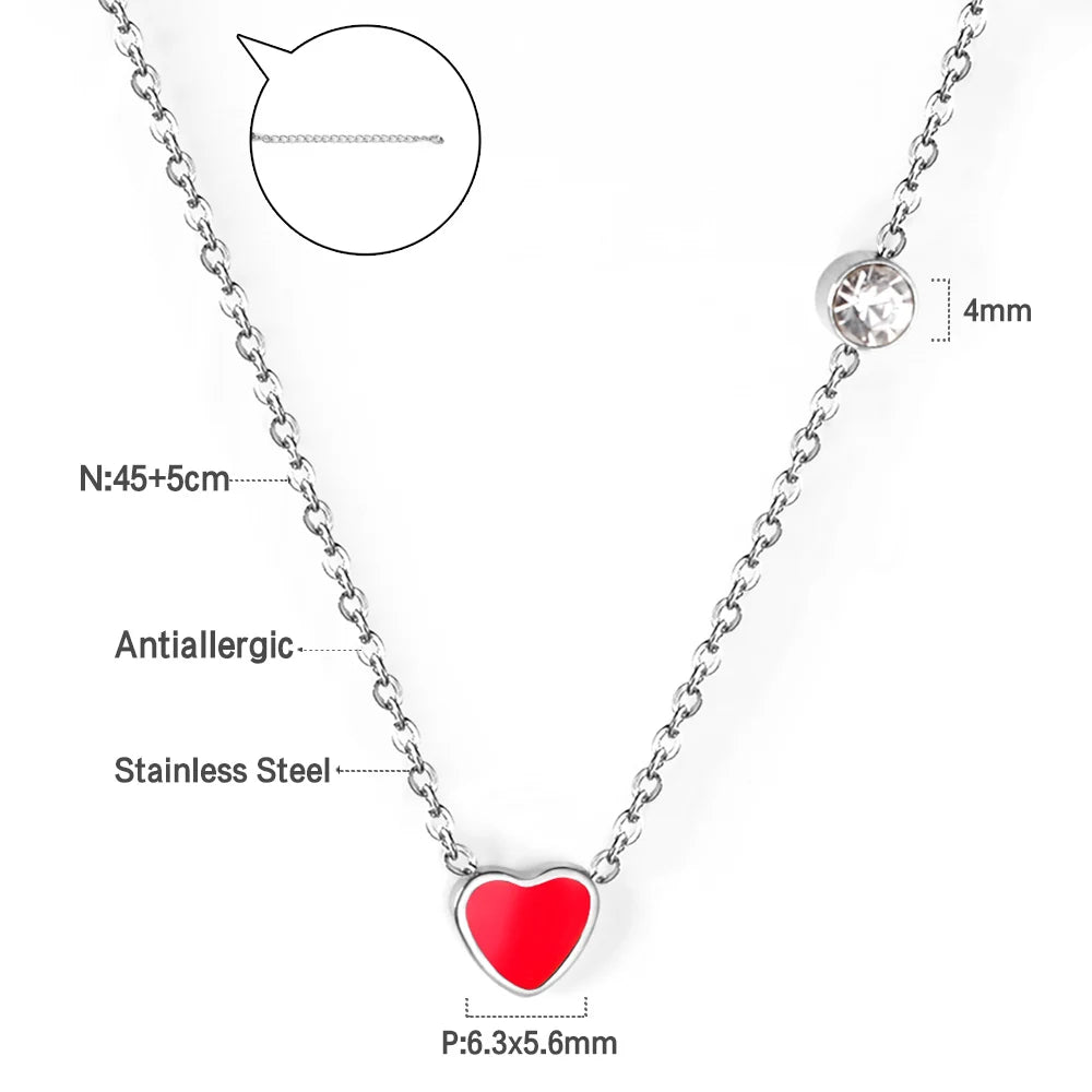 LUXUKISSKIDS Fashion Collier Simple Heart Girls Pendant Necklace Small Love Shape Sta lifestyle view