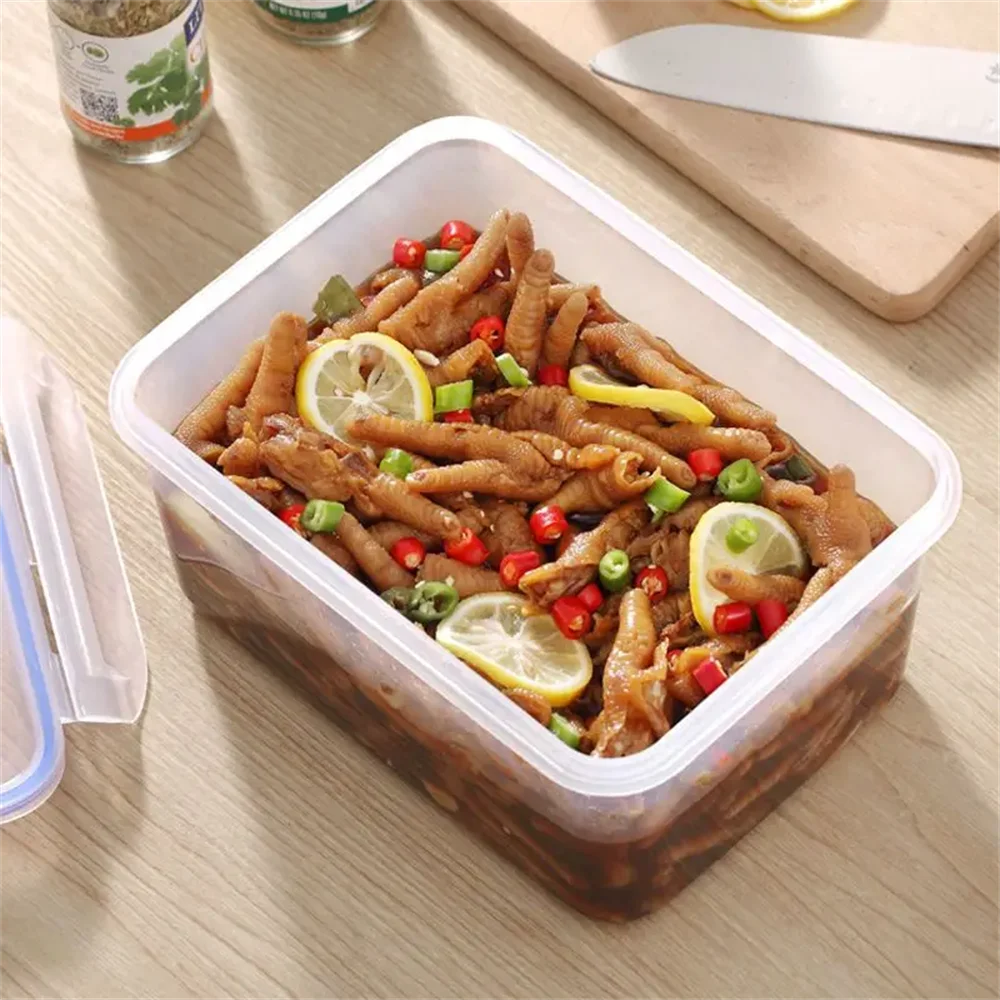 Sealed Storage Box with Lid | Rectangular Plastic Crisper for Kitchen and Refrigerato lifestyle view