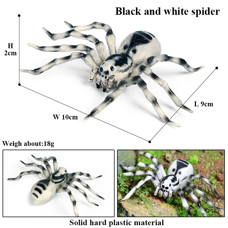 Oenux Insect Animals Model Spider Web Scorpion Bat Action Figures Figurine Miniature Cute Educational Kid Toy Halloween Gift