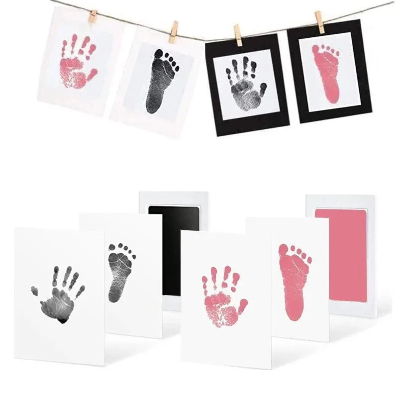 Pet Handprint Footprint Kit No Touch Cat Dog Paw Print Newborn Birth Souvenir Ink Pad close-up view
