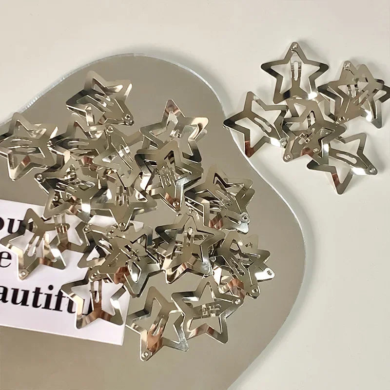 Colorful Kawaii Star Barrettes Y2K Spicy Girls BB Solid Star Hairclips Metal Snap Clip Headdress Hair Jewelry Gifts Wholesale