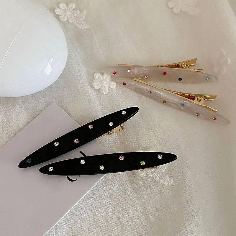 Niche Korean Acetic Acid Hairpin Clip Fashion Colorful Drilling Design Headdress for alternate view