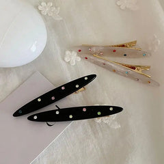Niche Korean Acetic Acid Hairpin Clip Fashion Colorful Drilling Design Headdress for alternate view