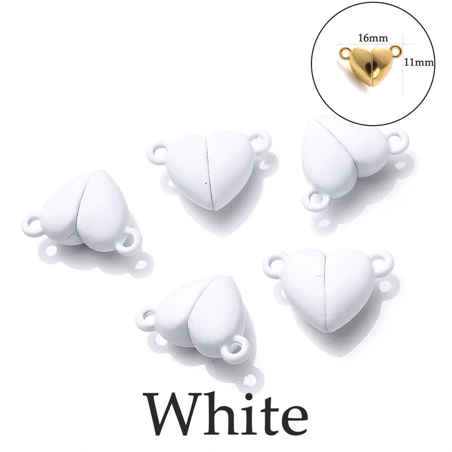 Heart Round Magnetic Clasps Set | DIY Jewelry Connector Charms additional angle