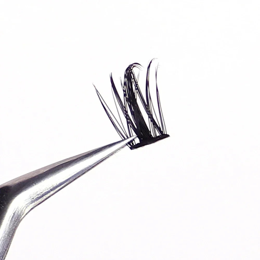 160 Pcs Wheat-Ear Shape Fake Eyelashes Fine Stem, DIY Eyelash Extension, Thick Segment close-up view