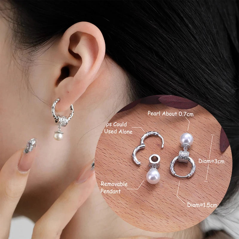 PANJBJ 925 Sterling Silver Bow Knot Earring for Women Texture Tassels Sweet Romantic Kor detail view