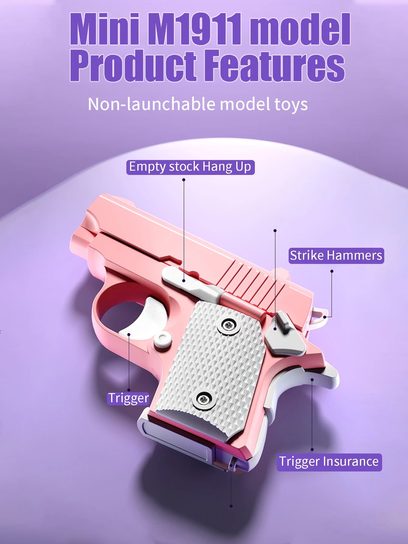 Mini M1911 Mechanical Linkage Toy Gun | Non-Launchable Fidget Toy Model lifestyle view