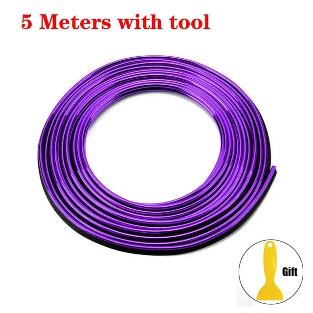 Universal Car Moulding Decoration Flexible Strips 5M/3M/1M Interior Auto Mouldings Car Cover Trim Dashboard Door Car-styling