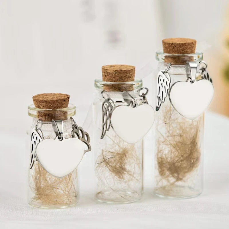 Pet Memorial Bottle For Pet Hair Dogs Cats Fur Keepsake Bottle Storage With 3 Silver Accessories Pet
