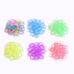 600pcs Colorful Loom Band DIY Bracelet Luminous Transparent Rubber Band Rainbow Circle B detail view