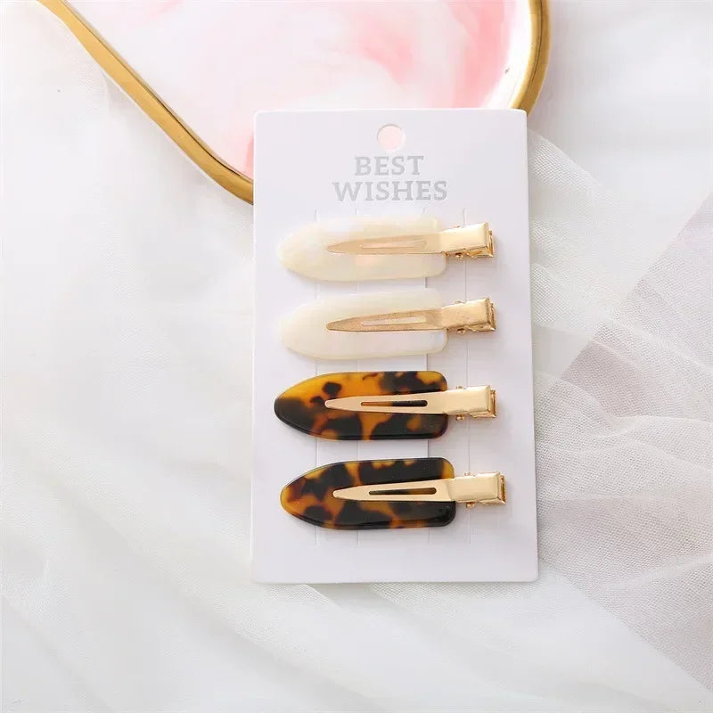 Set 4/2 Pcs No Bend Crease Seamless Hair Clips Fringe Hairpin Duckbill Clip Makeup Bangs Fixed Side Bangs Salon Styling Headwear
