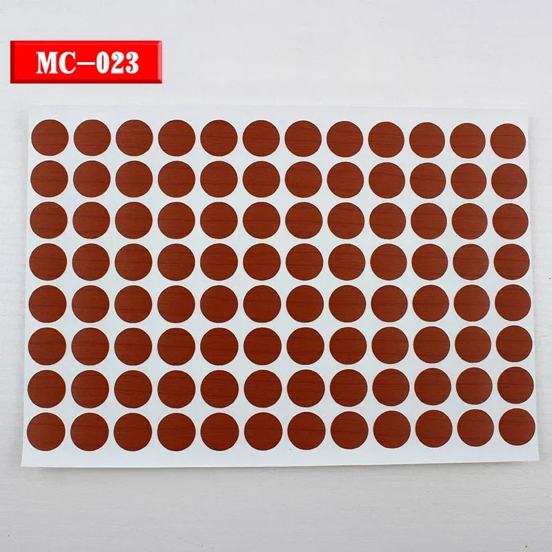 96Pcs 15mm Wood Furniture Screw Cap Covers | Self-Adhesive Hole Stickers for Desk Cabine detail view