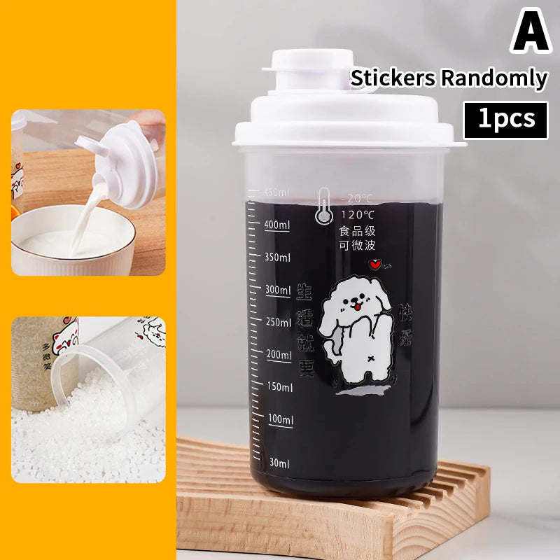 Espresso Cappuccino Latte Bottle With Lid Cartoon Design For Home Barista Kitchen Acc alternate view