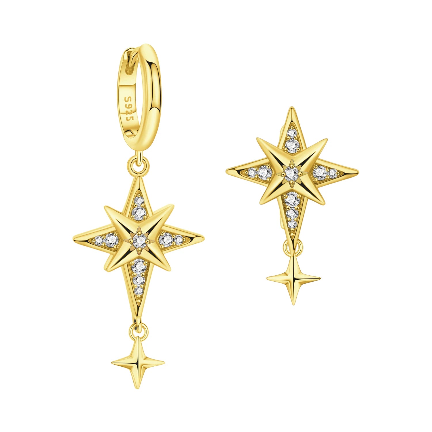 Original 925 Sterling Silver Planet Starlight Earrings Fashion 18K Gold Hoop Earring alternate view