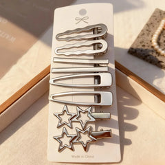 Silver Metal Hair Clips Y2K Duckbill Hairpin