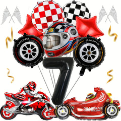 12pcs Racing Car Balloon Birthday Set | Party Decor for Boys close-up view