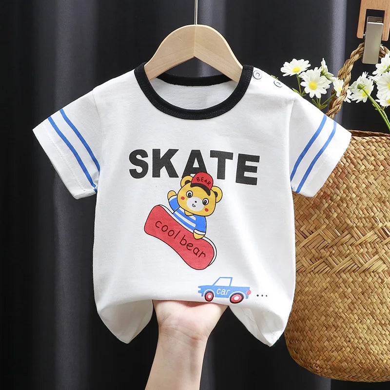 Kids Cotton Graphic Tee | Summer Unisex T-Shirt for Babies and Toddlers lifestyle view