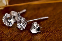 Crystal Zircon Genuine 925 Sterling Silver Earrings 999 Sterling Silver Cubic Zirconia S detail view