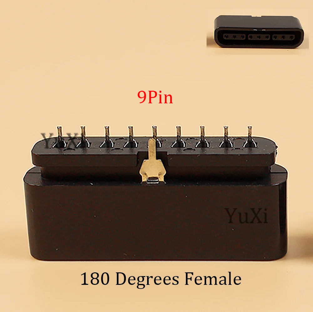 PS2 90 180 Degree Interface Female Socket 9 Pin Slot Connector | Replacement Part for alternate view
