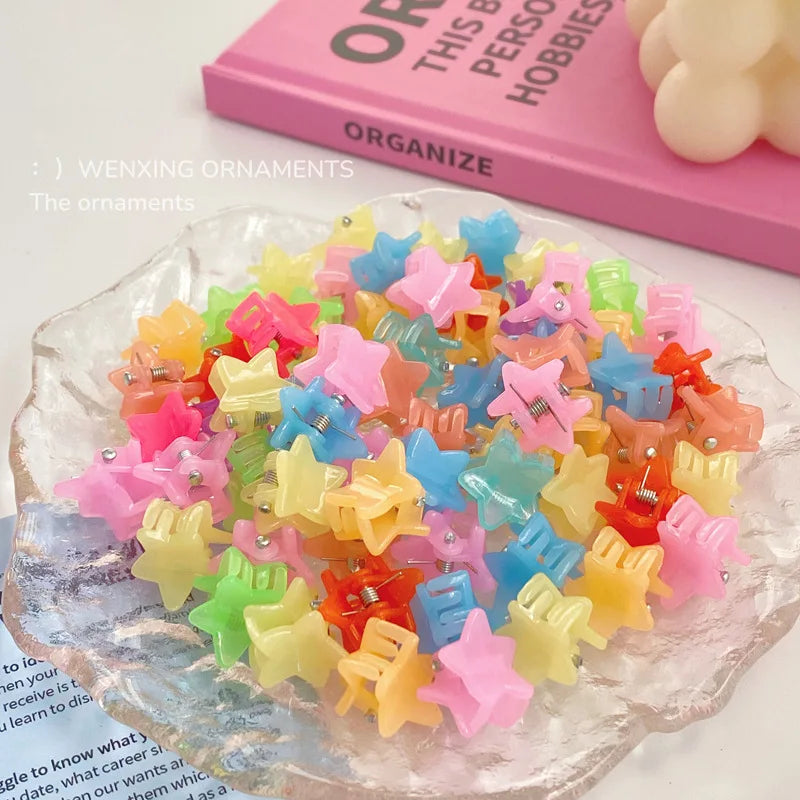 Macaron Color Flower Hair Clips Tiny Claw Clips Sweet Hairpins for Children Girls Fashion Hair Accessories