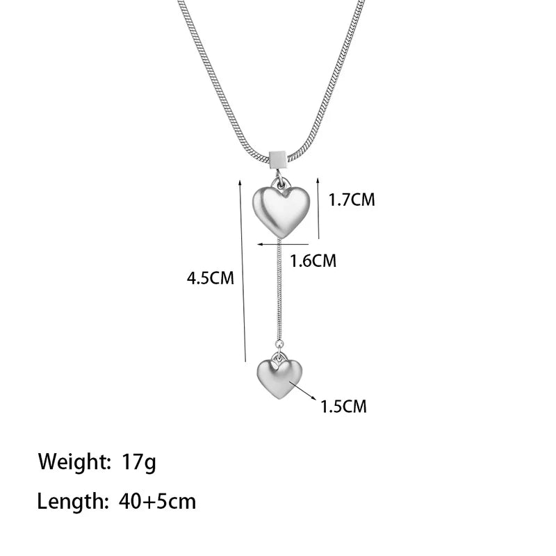 316L Stainless Steel Heart Necklace with Delicate Chain | Hypoallergenic Jewelry Gift alternate view