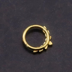 1Pc 18K Gold Plated Stainless Steel Nose Ring,Synthetic Zircon Nasal Septum Piercing J close-up view