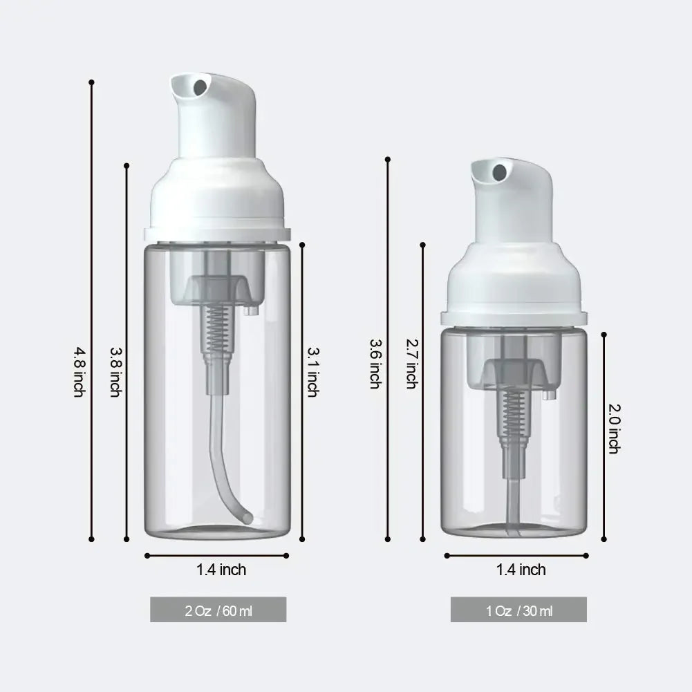 1/2pcs Foam Dispenser Pump Bottles 30/60ml Small Plastic Mini Empty Soap Refillable B alternate view