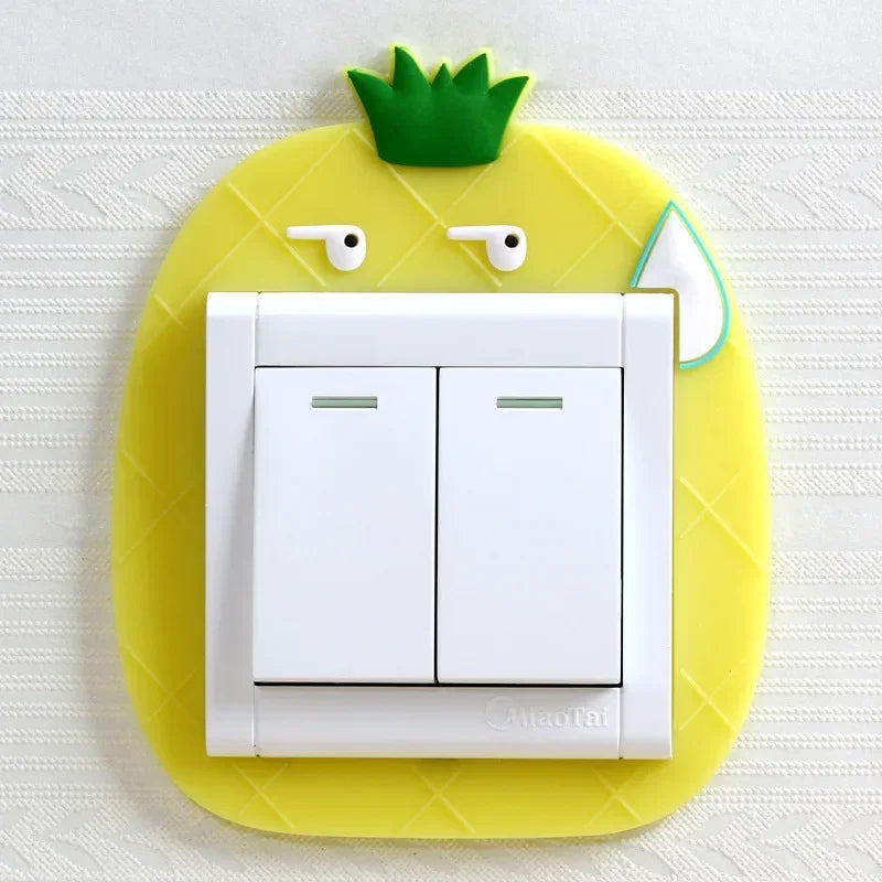 Luminous Silicone Switch Cover | Kawaii Cartoon Animal 3D Sticker for Kids Room detail view