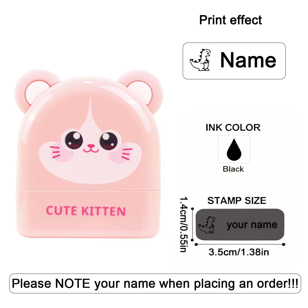 Personalized Animal Name Stamp | Custom Waterproof Clothing Label for Kids additional angle