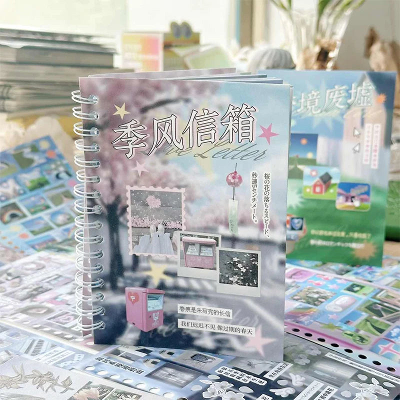 Mr. Paper Time Reshaping Cut Film Sticker Book | 30pcs Coil Design for DIY Scrapbook Notebook Cup Jo
