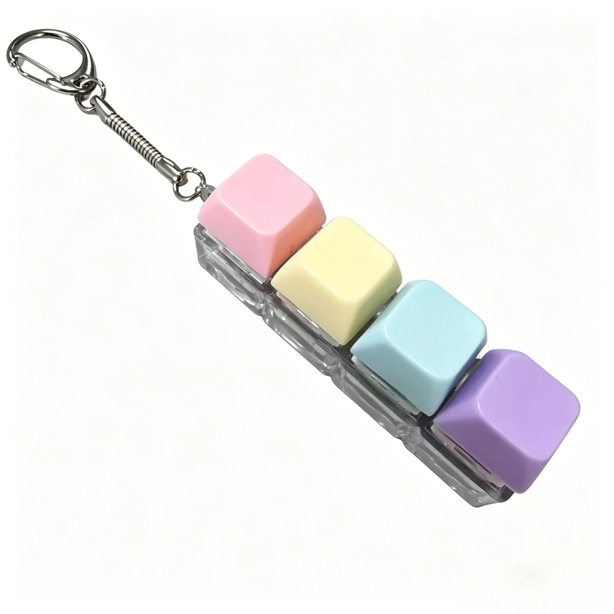 LED Light Keyboard Keychain Fidget Toy Clickable Button Stress Relief Portable Desk Acce detail view