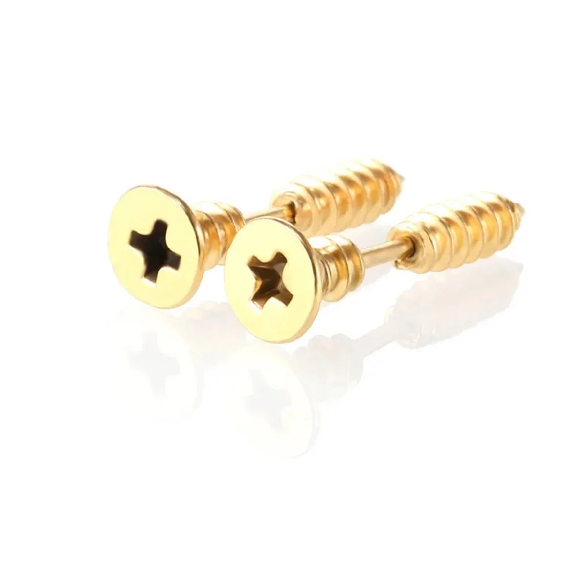 2pcs Fashion Punk 316L Stainless Steel Nail Screw Stud Earring for Women Men,Cartilag alternate view