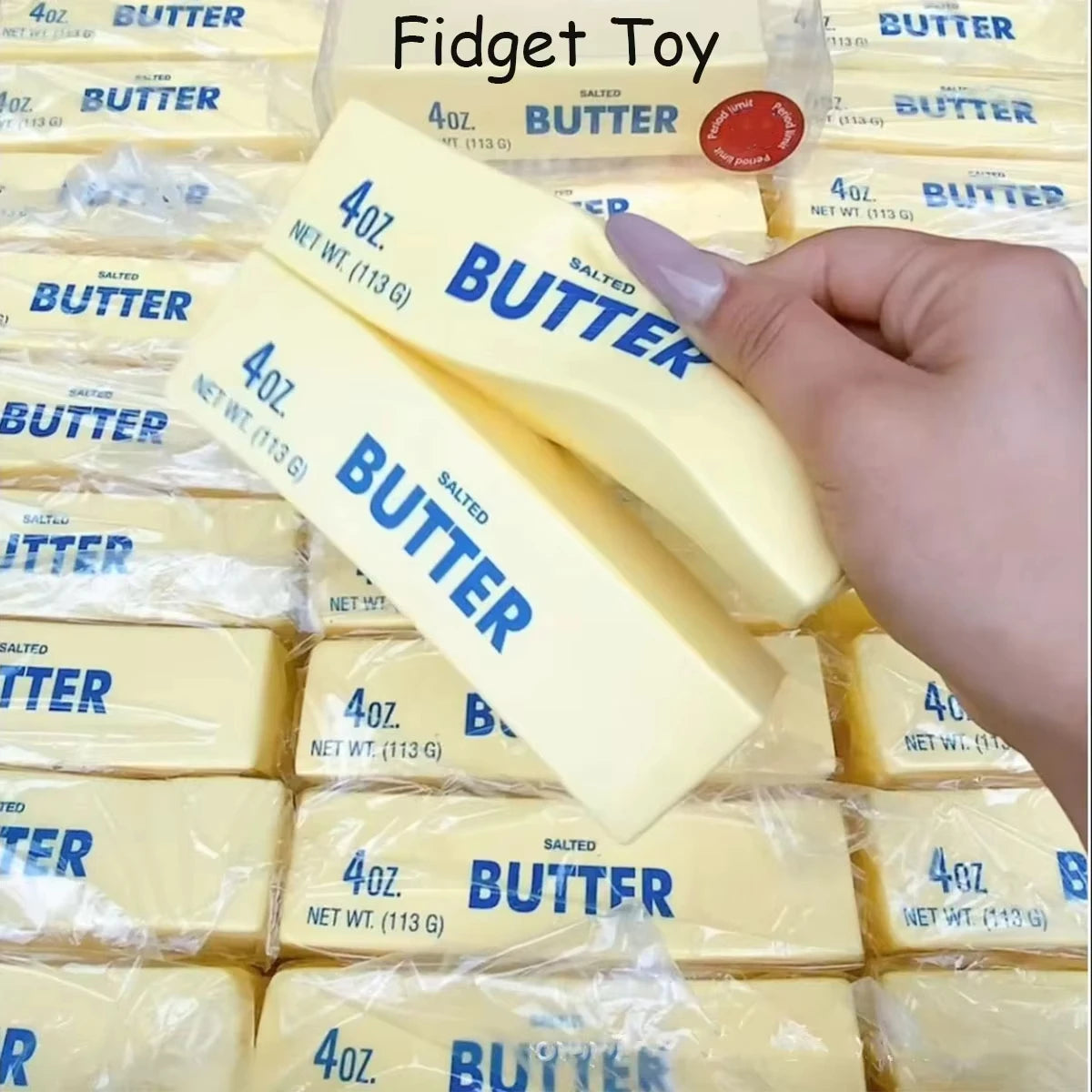 Butter Stick Squishy Toy Slow Rising Squeeze Toy Butter Bar Brick Squishy Fidget Toy lifestyle view