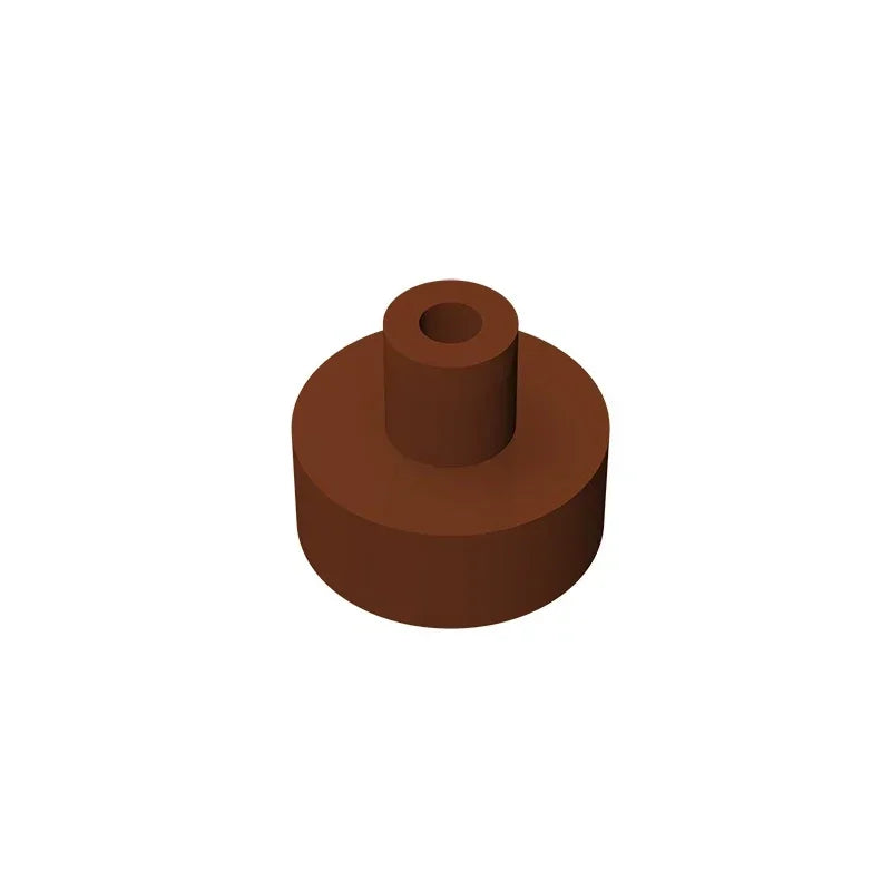 Gobricks Tile Round 1x1 with Bar and Pin Holder | Compatible Building Block close-up view