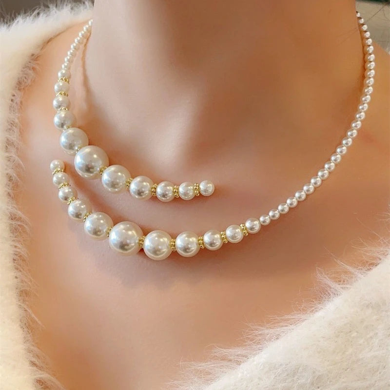 Taoya Vintage Imitation Pearl Collarbone Necklace | Women's Fashion Retro Jewelry detail view