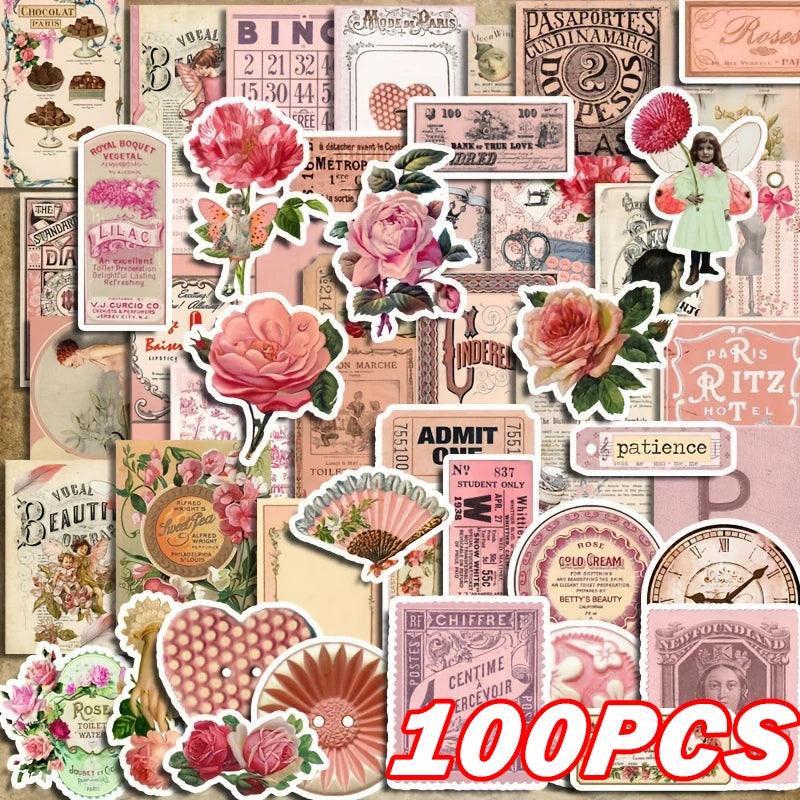 50pcs Cute Pink Cartoon Stickers | Aesthetic Decals for Laptop, Scrapbook, and Stat additional angle