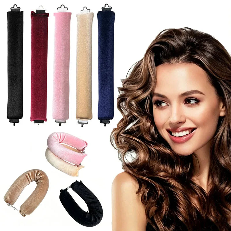 New Heatless Hair Curler Satin Curling Rod Headband No Heat Hair Rollers Lazy Sleepin alternate view