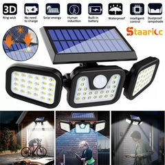 Led Solar Light Outdoor Motion Sensor Human Induction Adjustable Head Waterproof Solar Security